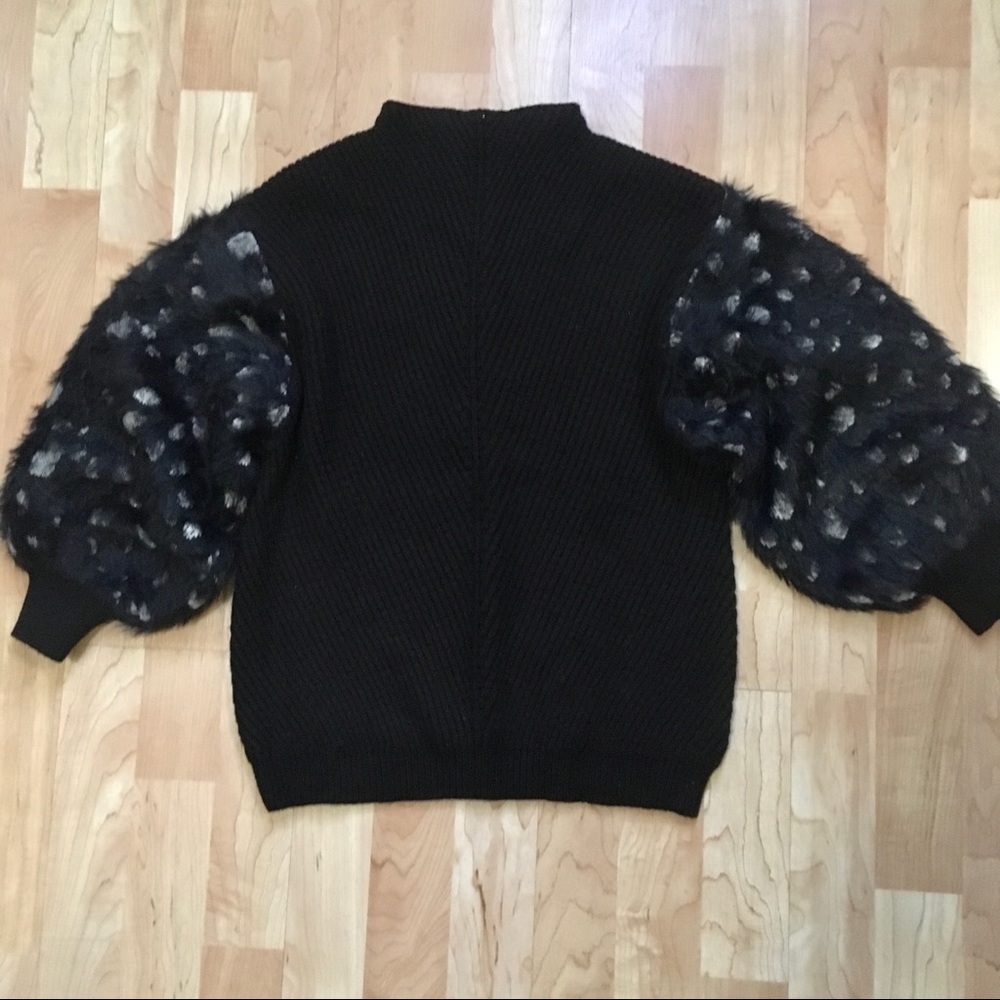 Anthropologie contemporary fuzzy soft sleeve sweater